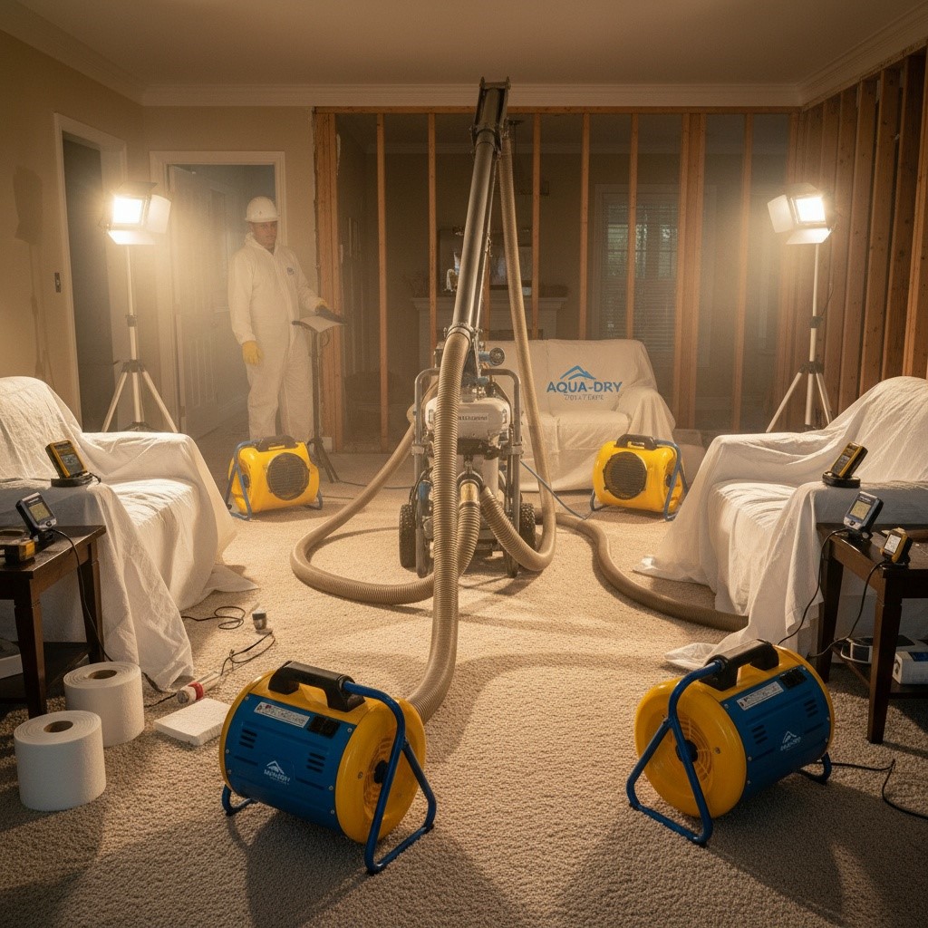 Water damage drying protecting indoor air in San Diego